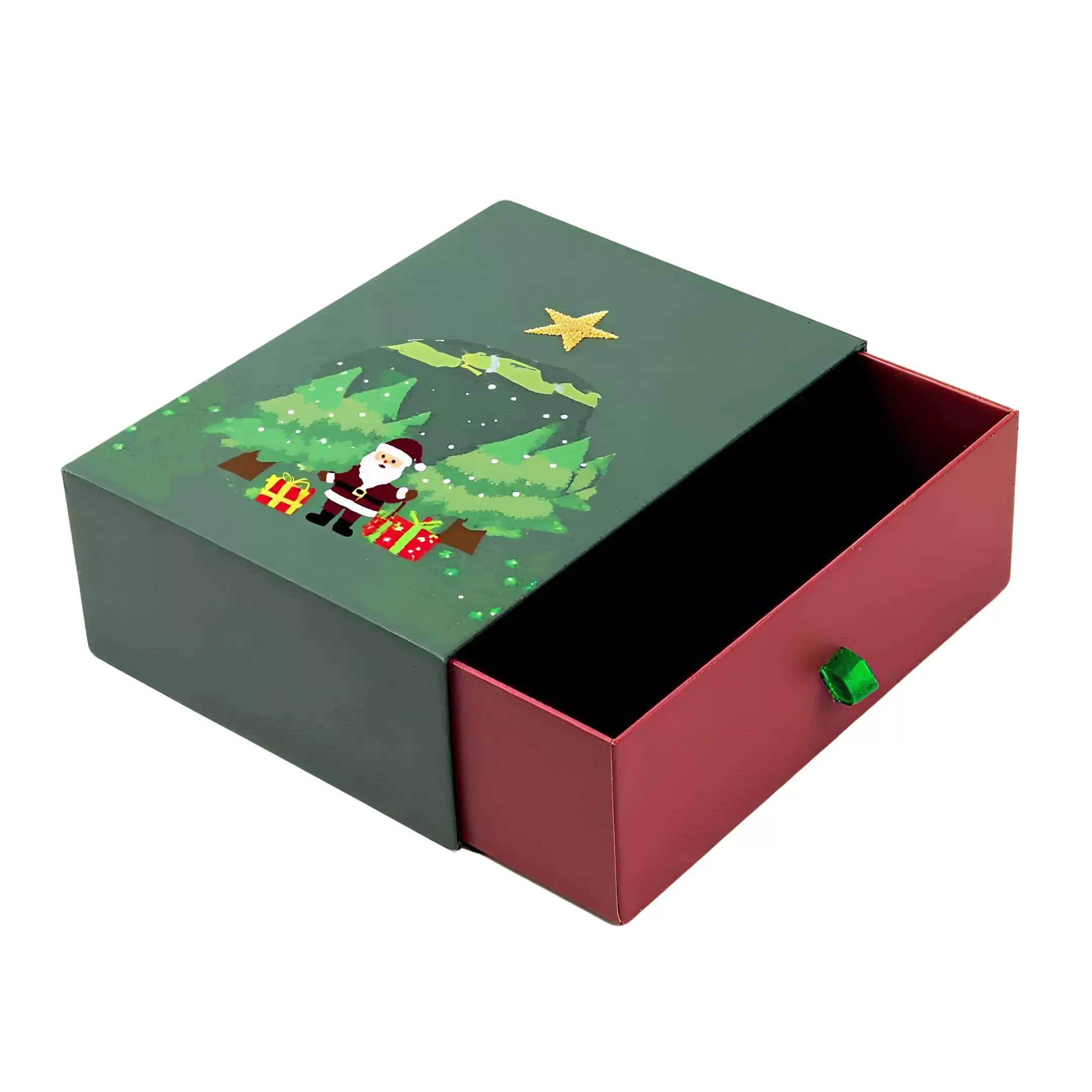 Cardboard drawer gift boxes with pull-out packaging structure